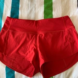 Lululemon speed shorts size 4 regular.